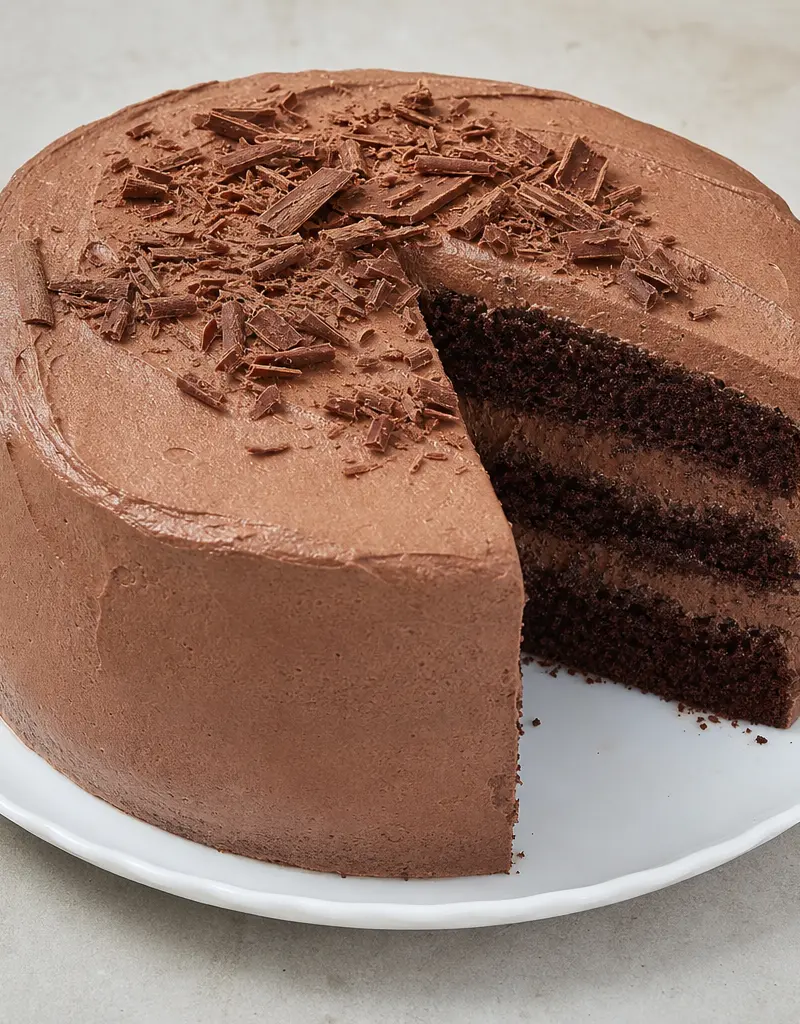 Chocolate Mayonnaise Cake with Creamy Frosting prepared dish