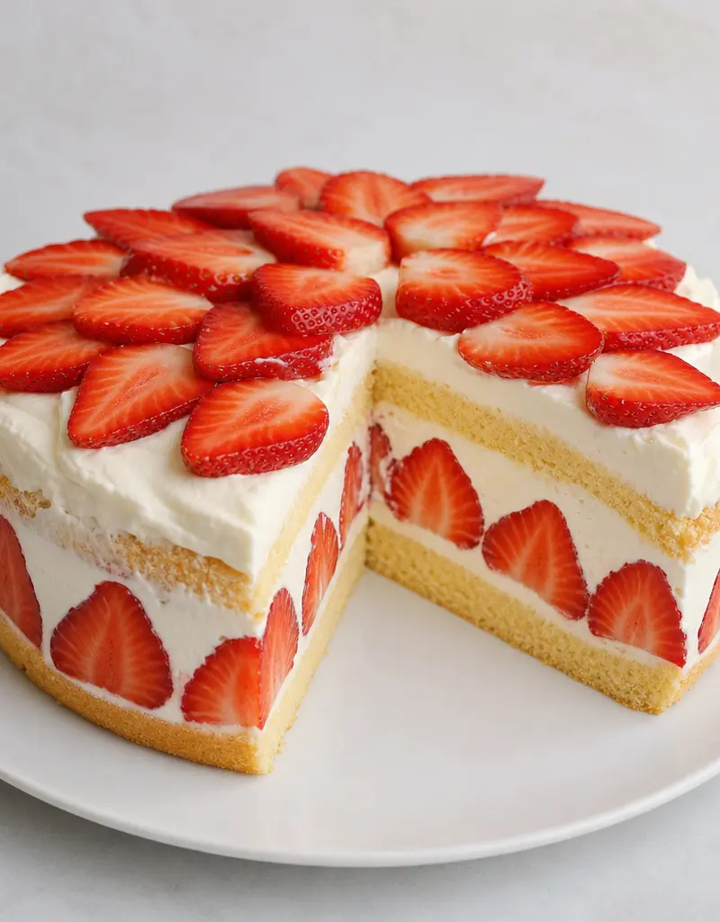Austrian Strawberry Torte prepared dish