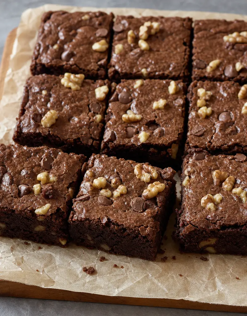 Banana Walnut Fudge Brownies prepared dish