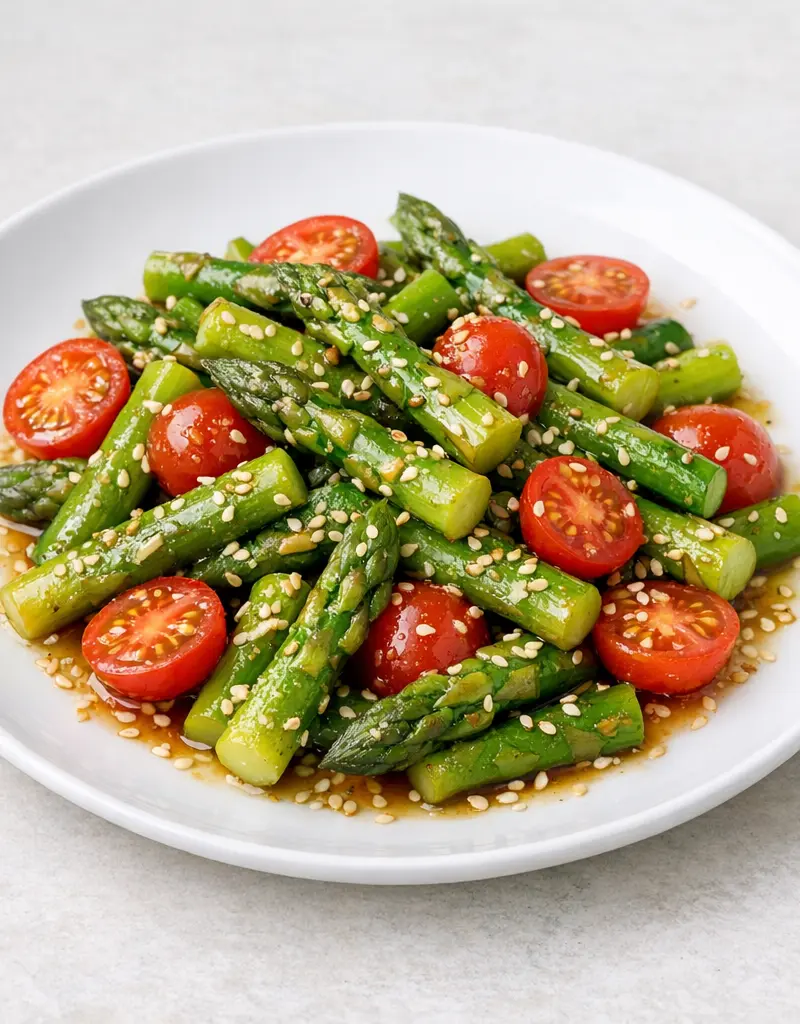 Fresh Asparagus Salad With Sesame Dressing prepared dish