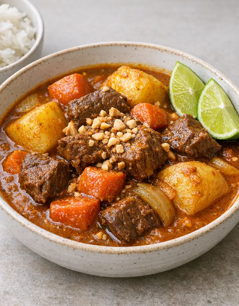 Thai Massaman Beef Curry prepared dish