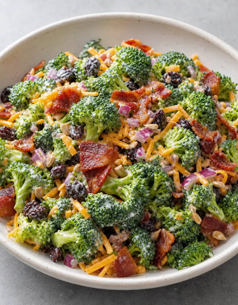 Broccoli Salad with Bacon and Cheddar prepared dish
