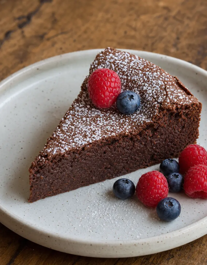 Flourless Chocolate Almond Cake prepared dish