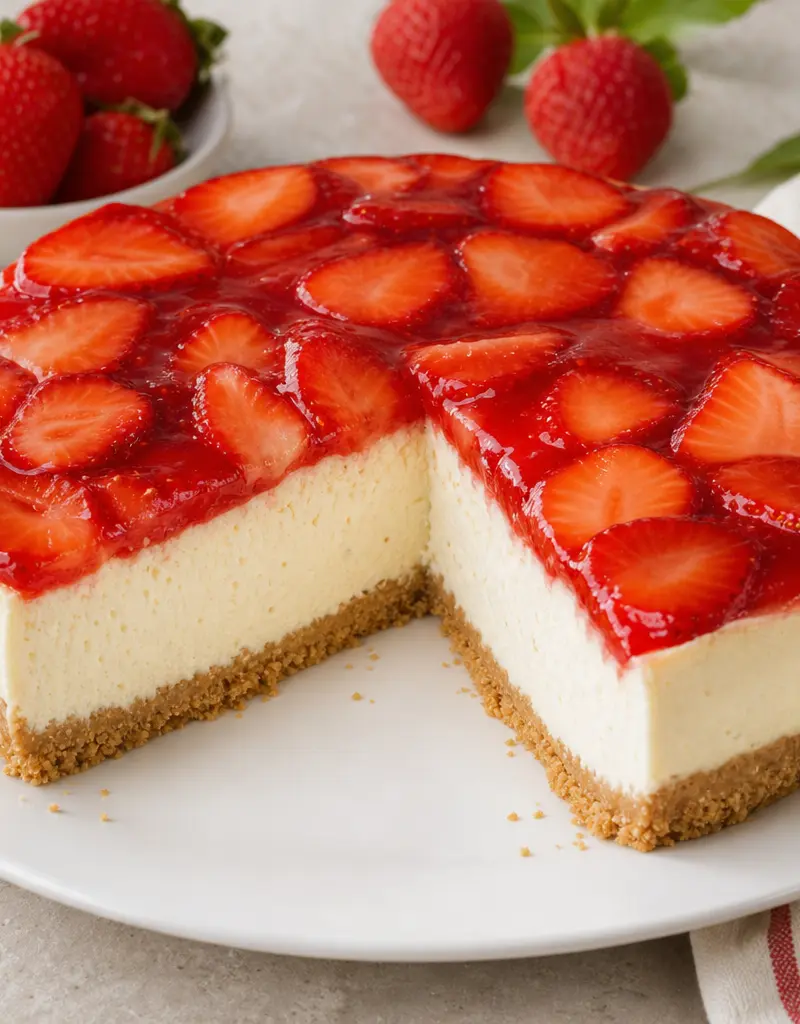 Strawberry Cheesecake Torte prepared dish