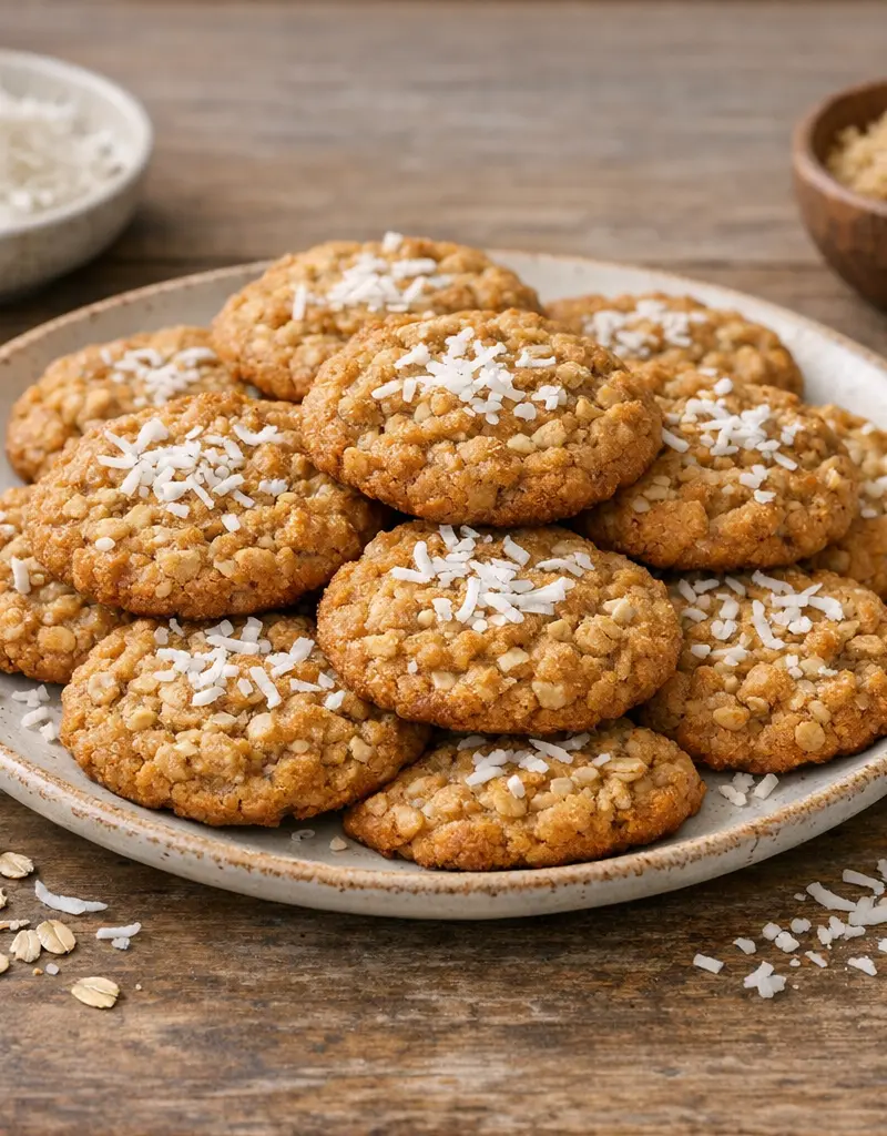 Coconut Oatmeal Cookies prepared dish