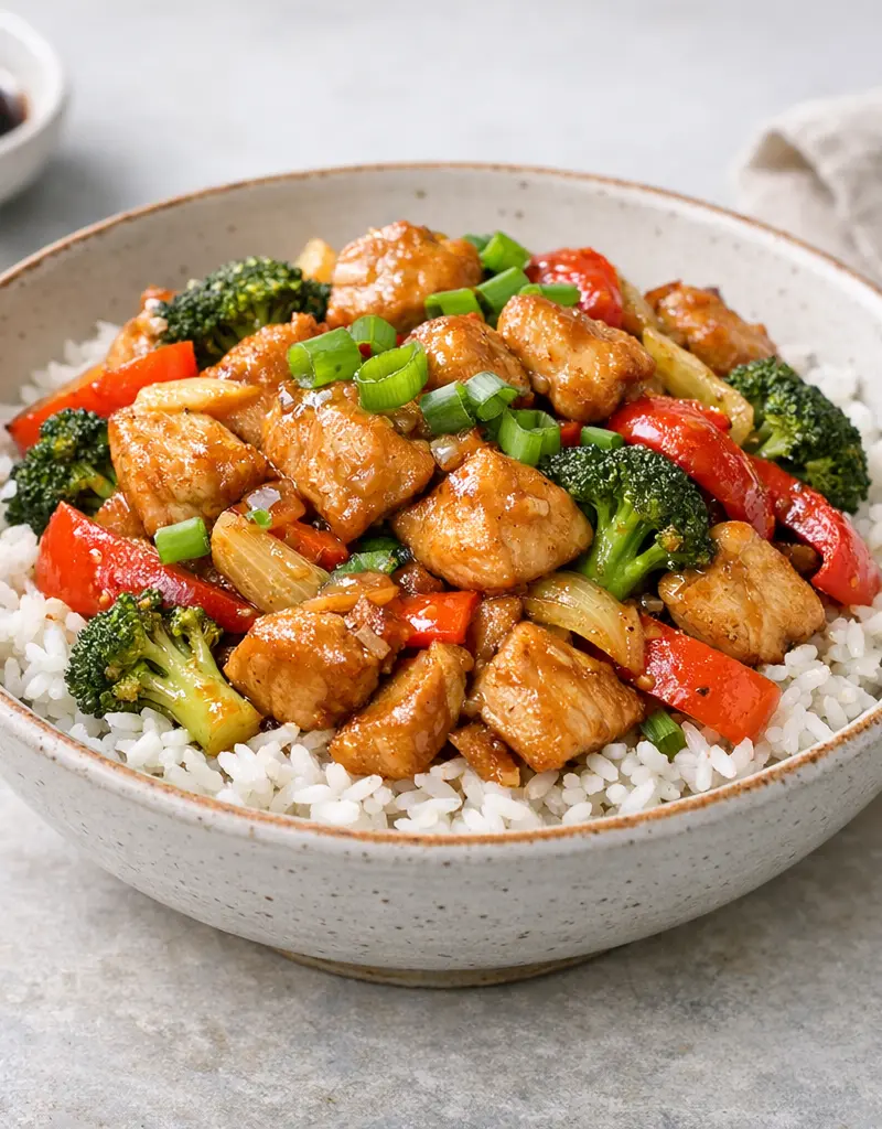 Aromatic Asian Chicken Stir-fry prepared dish