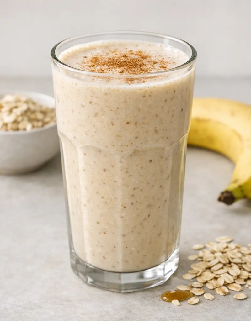 Healthy Oatmeal Banana Milkshake prepared dish