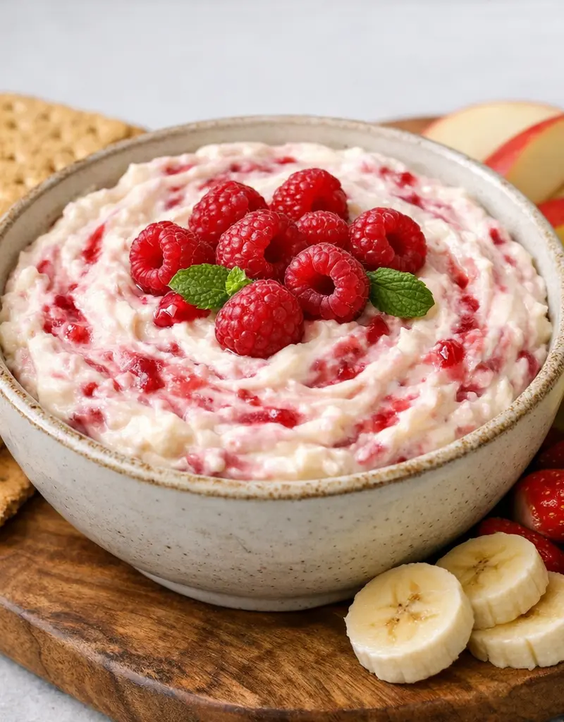Raspberry Cheesecake Dip prepared dish