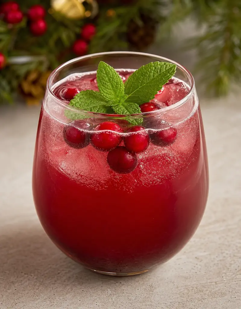 Cranberry Poinsettia Cocktail prepared dish
