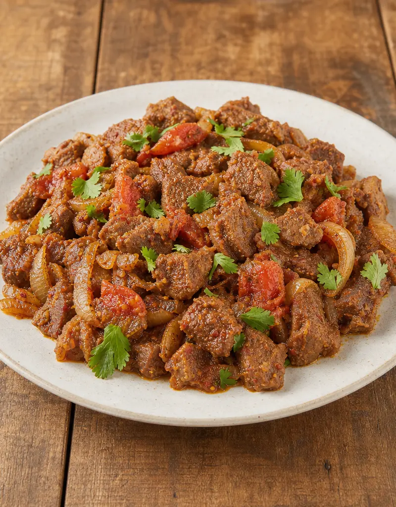 Ethiopian Spiced Lamb Sauté prepared dish