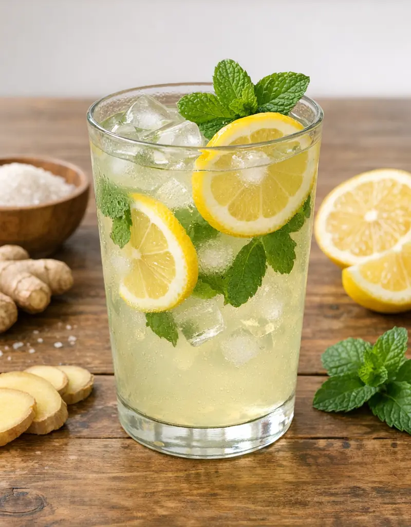 Lemonade With Mint And Ginger prepared dish