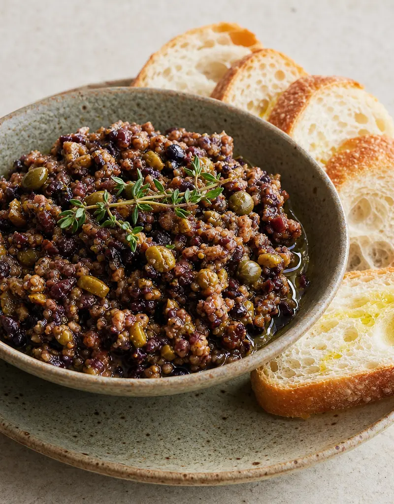 Fig and Olive Tapenade prepared dish