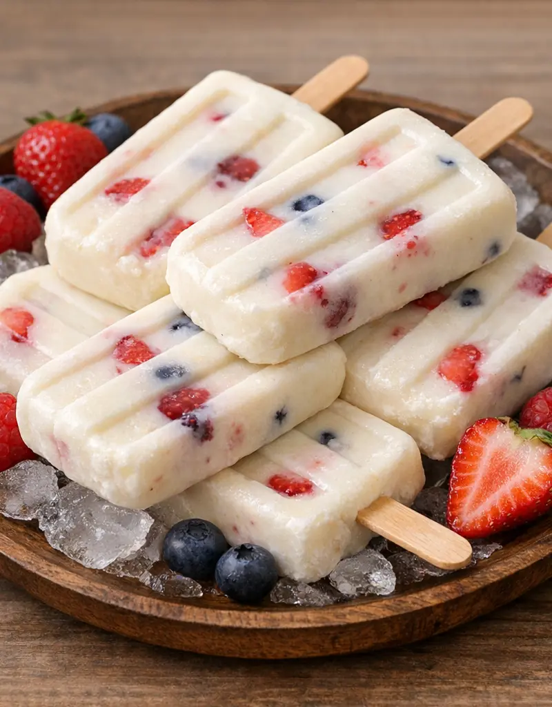 Vanilla Yogurt Popsicles prepared dish