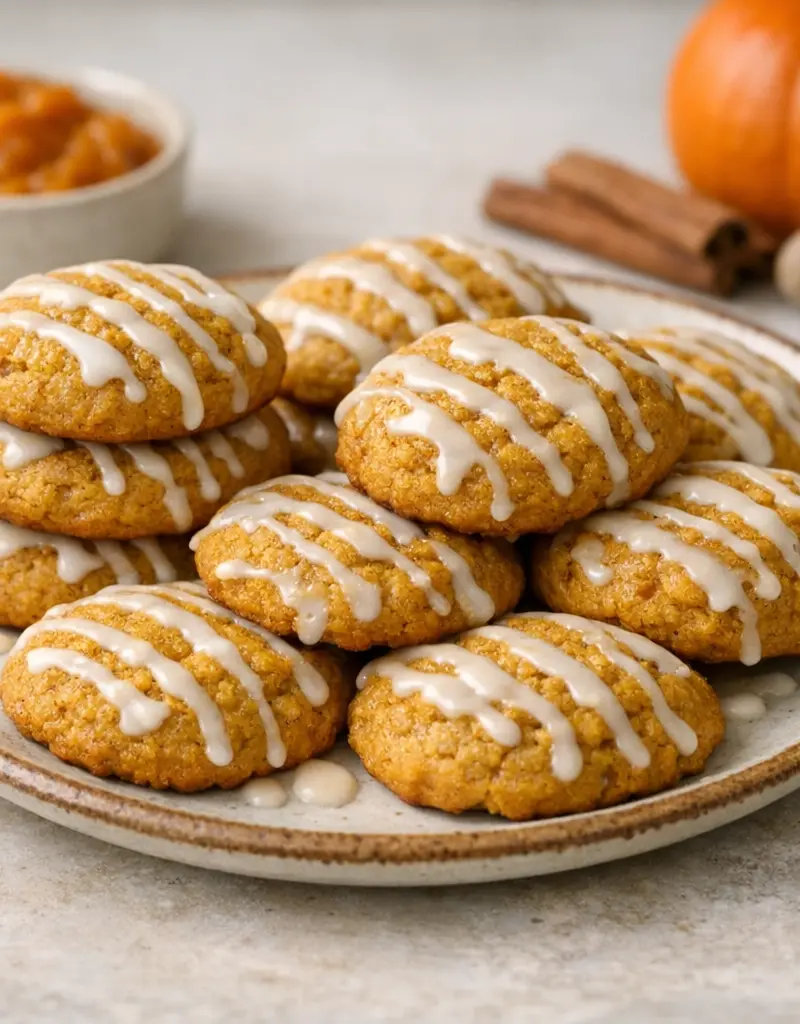 Pumpkin Spice Cookies With Glaze prepared dish