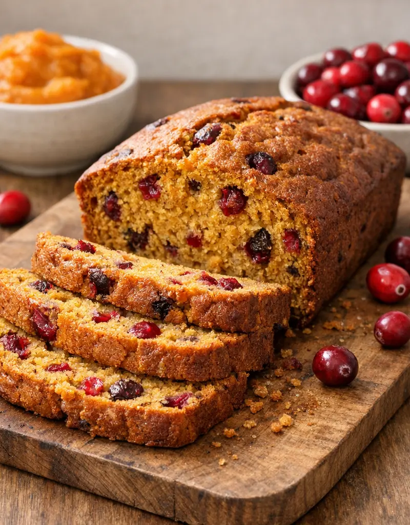 Cranberry Pumpkin Bread prepared dish