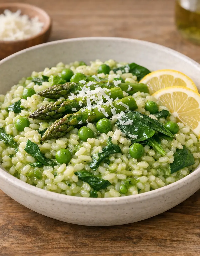 Spring Green Risotto prepared dish