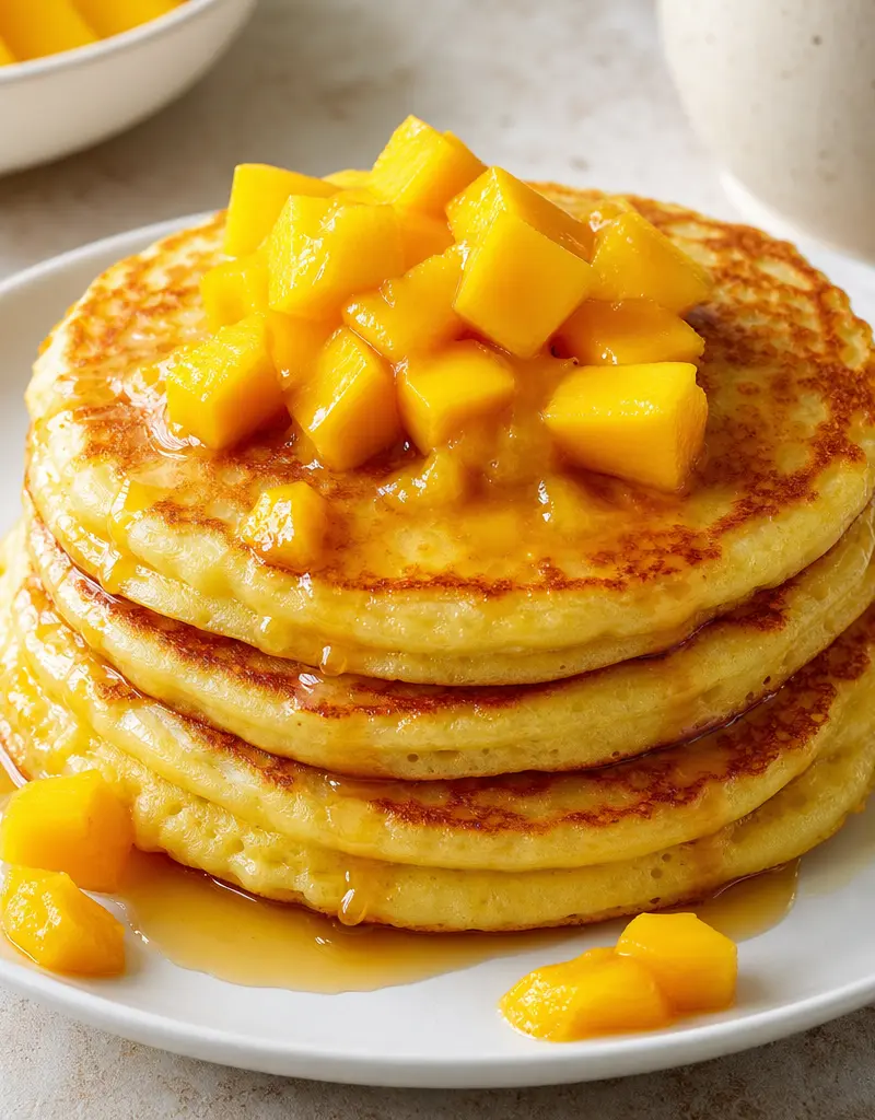 Mango Buttermilk Pancakes prepared dish