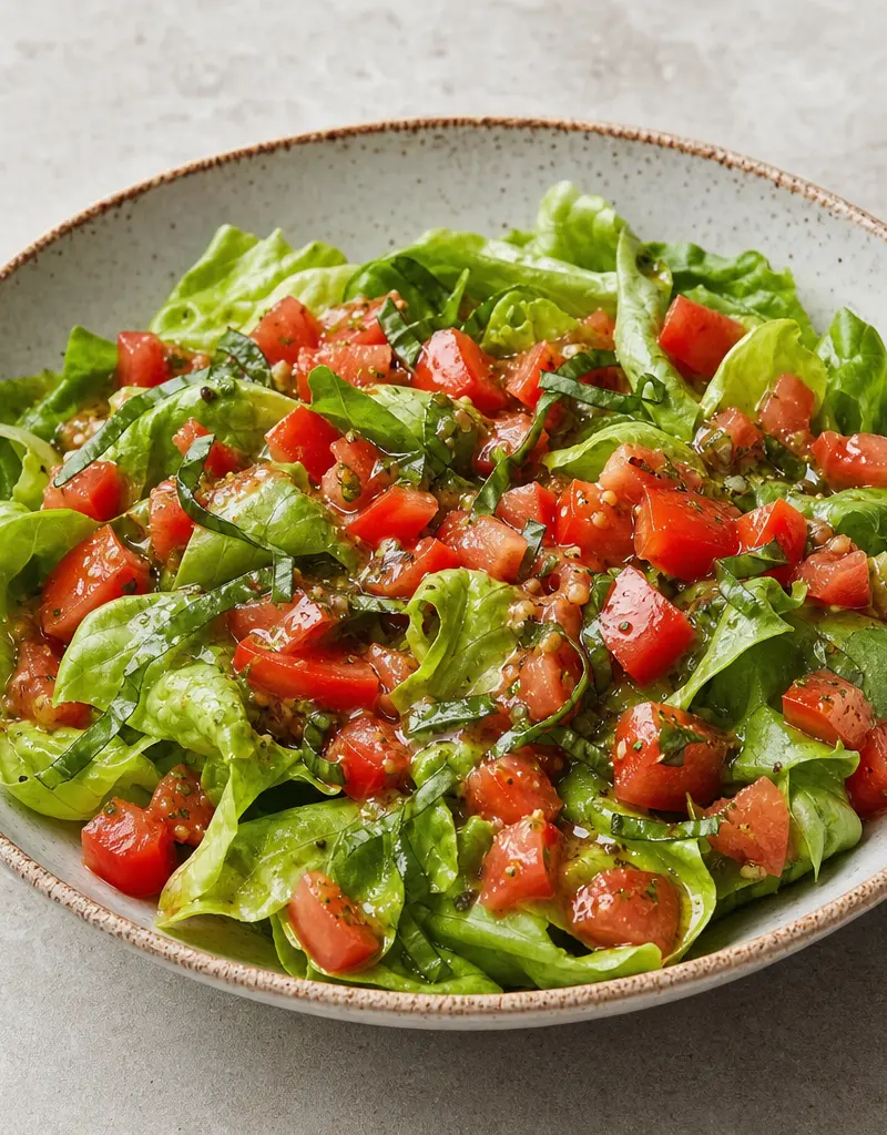Fresh Tomato Basil Vinaigrette prepared dish