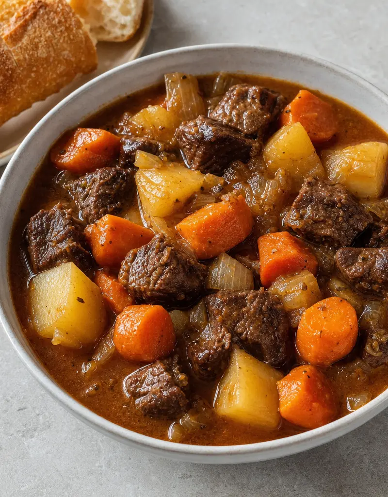 Classic Beef Chuck Stew prepared dish