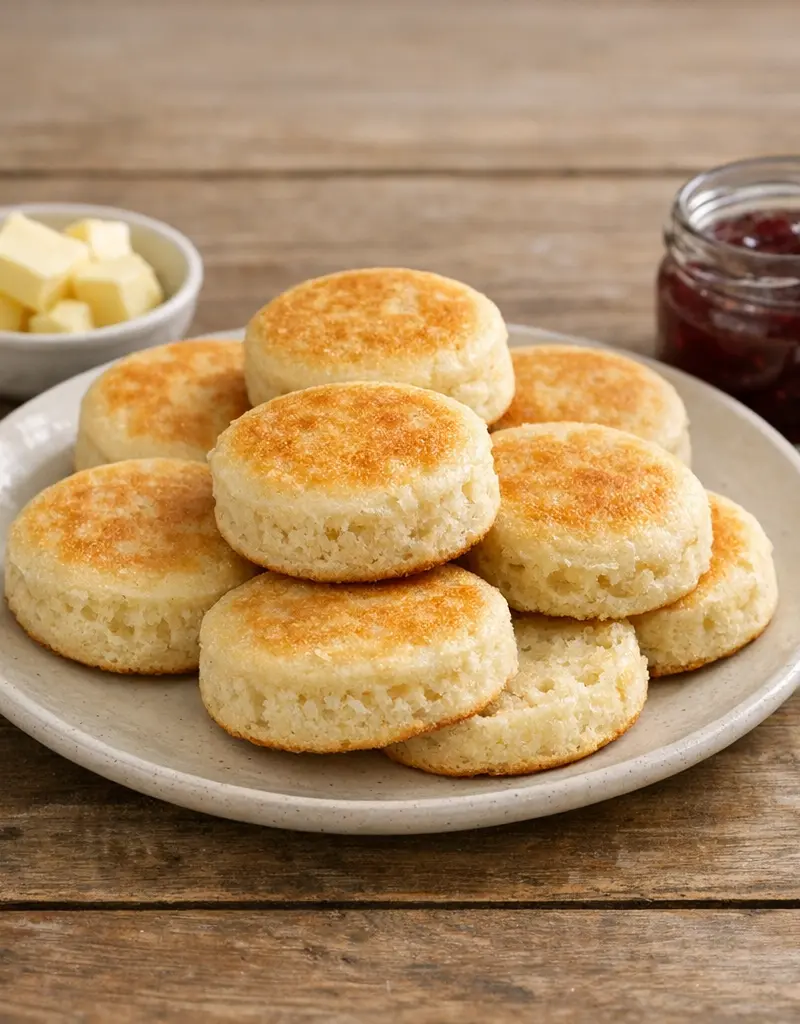 Traditional English Tea Muffins prepared dish