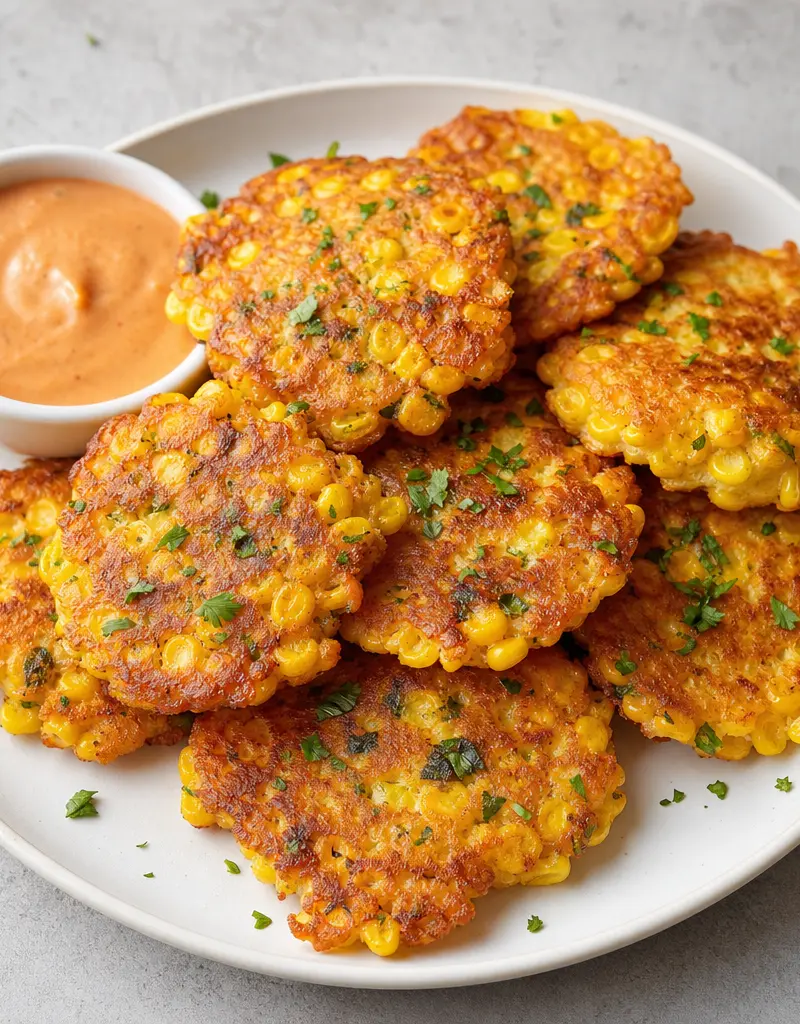 Fresh Corn Fritters prepared dish