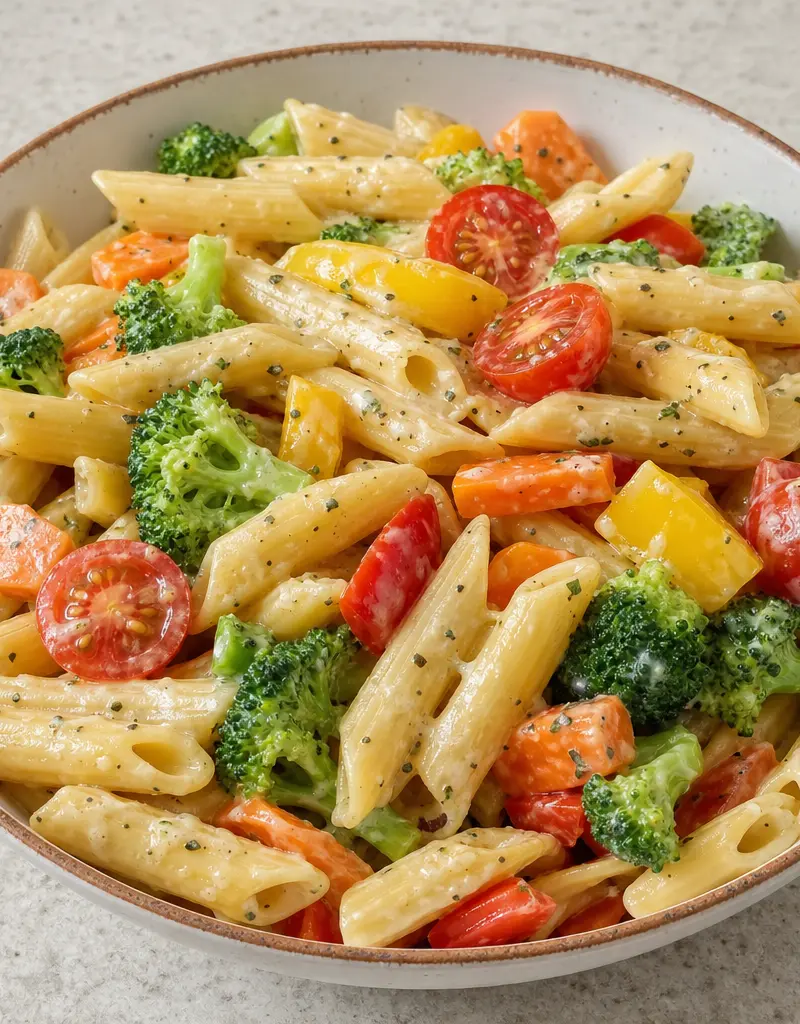 Ranch Pasta Primavera prepared dish