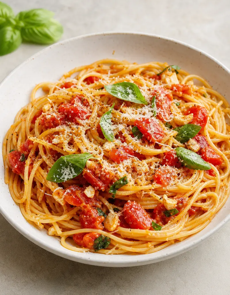 Garden Fresh Tomato Pasta prepared dish