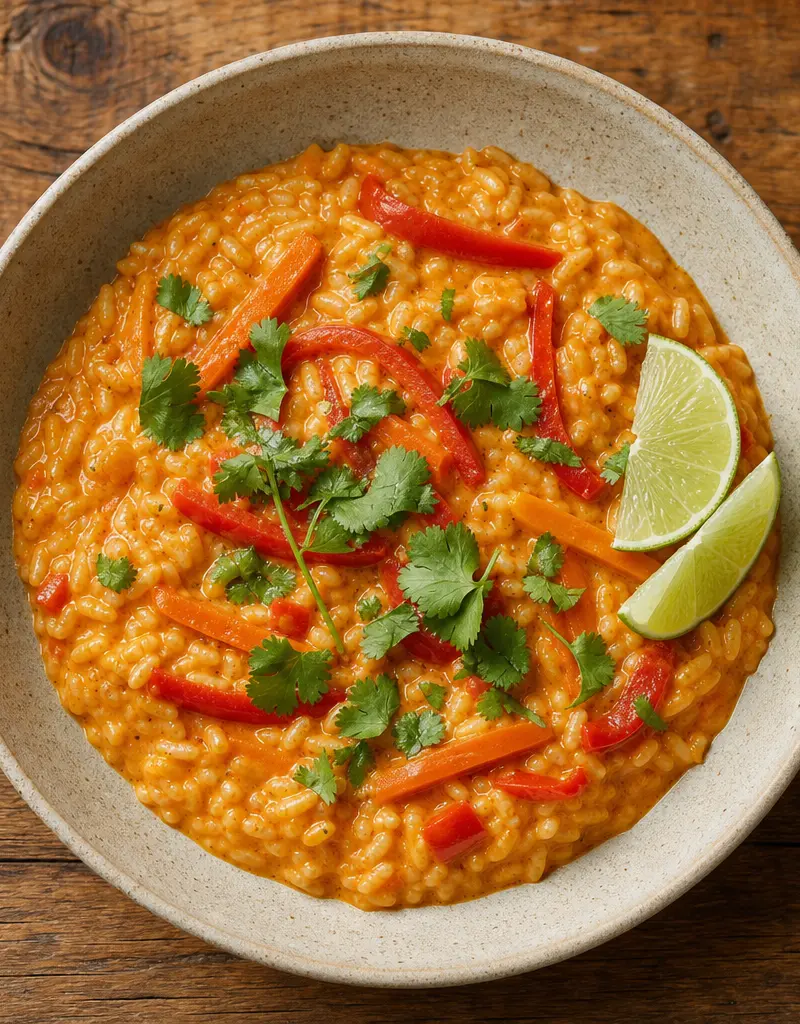 Thai Red Curry Risotto prepared dish
