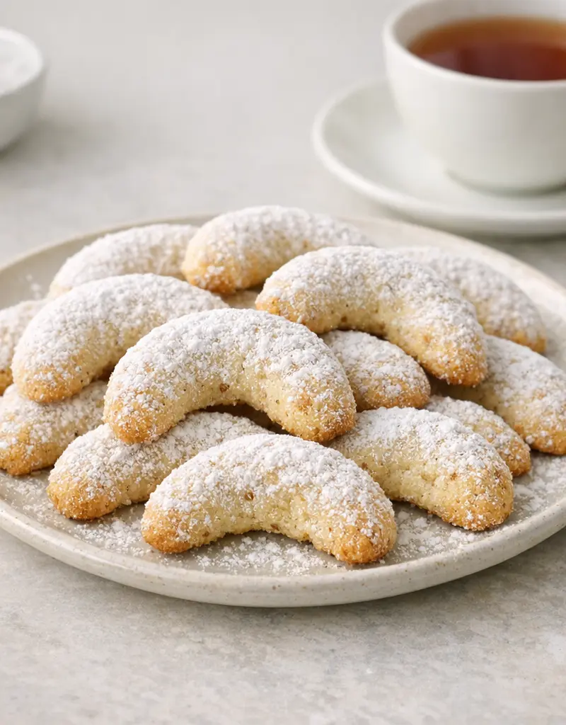Almond Crescent Cookies prepared dish