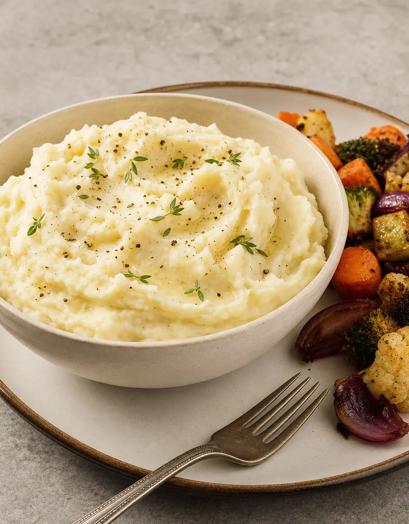 Creamy Garlic Mashed Potatoes prepared dish
