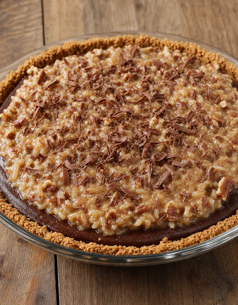 German Chocolate Pie prepared dish
