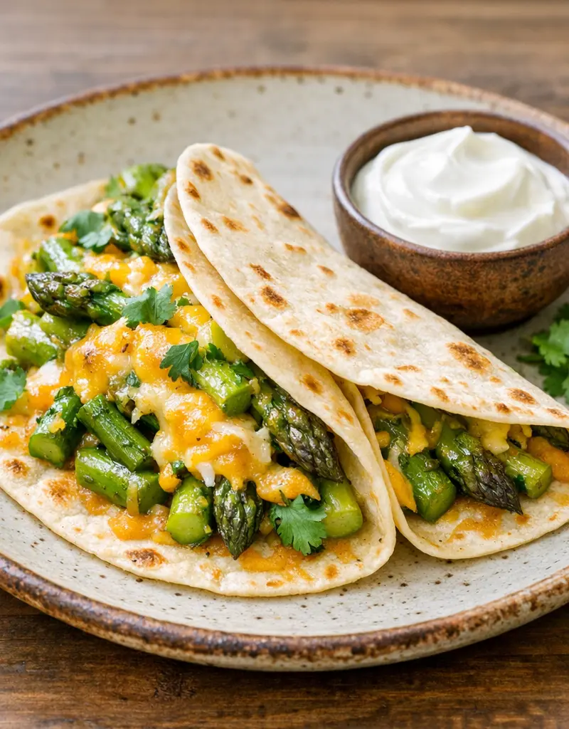 Asparagus And Cheese Tacos prepared dish