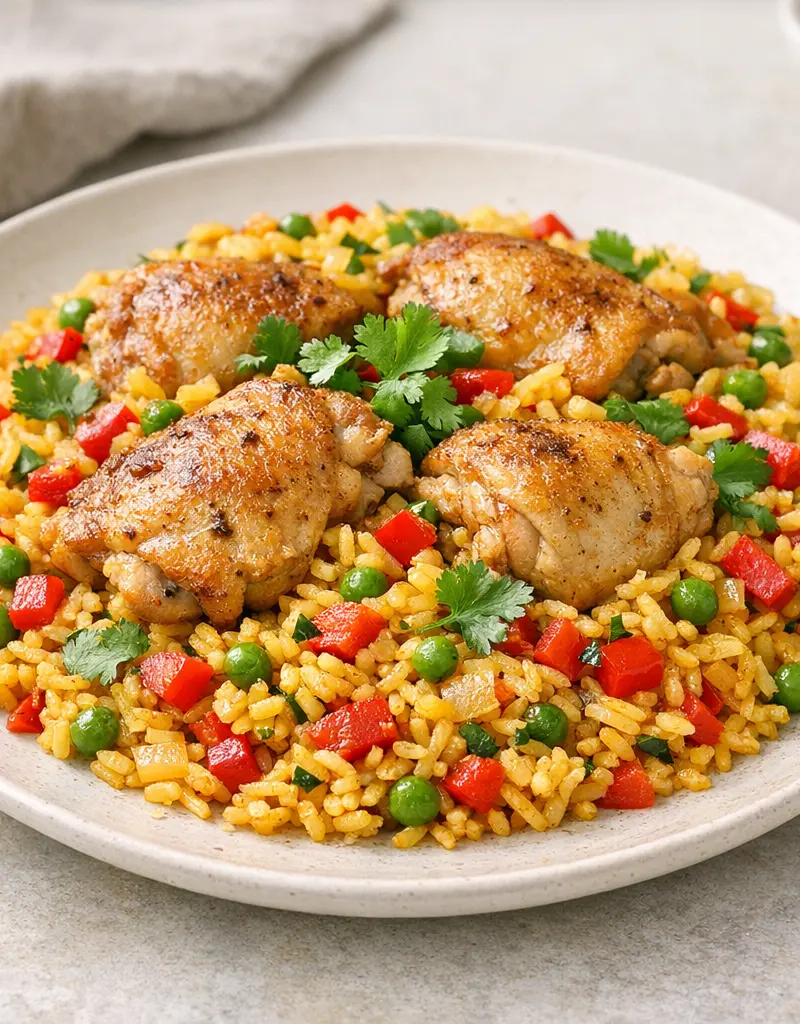 Gourmet Arroz Con Pollo prepared dish