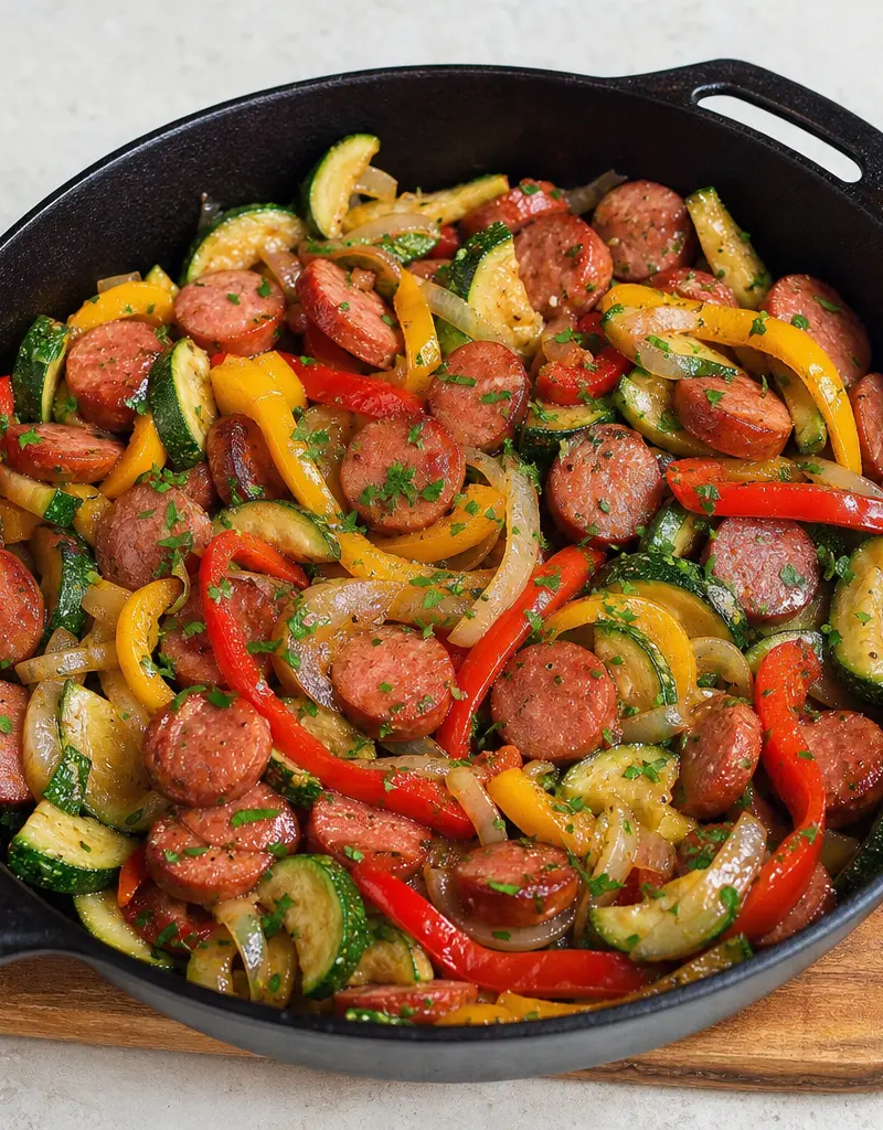 Frankfurter and Vegetable Skillet