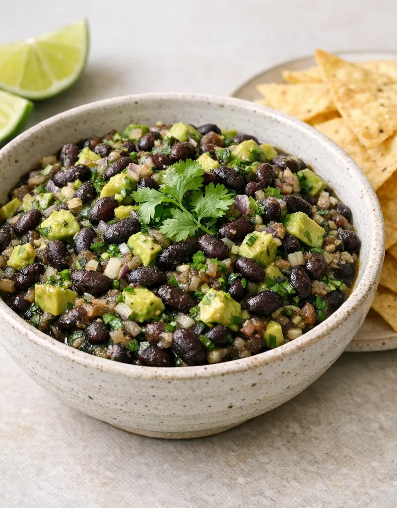 Black Bean And Avocado Dip prepared dish