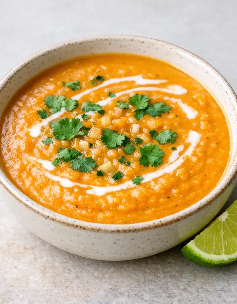 Pumpkin Coconut Soup prepared dish