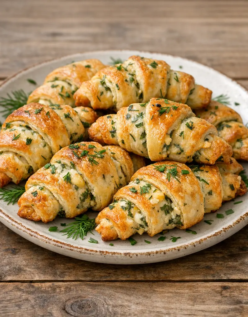 Savory Rugelach With Cheese And Herbs prepared dish