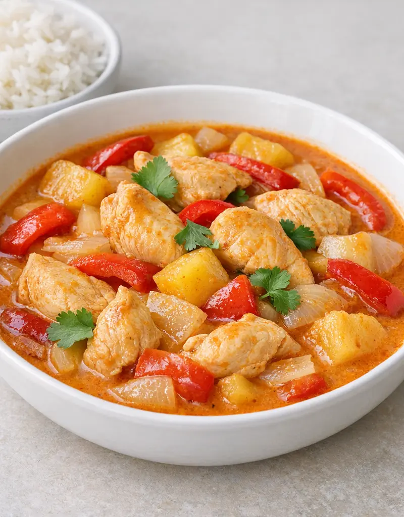 Thai Chicken Curry With Pineapple prepared dish