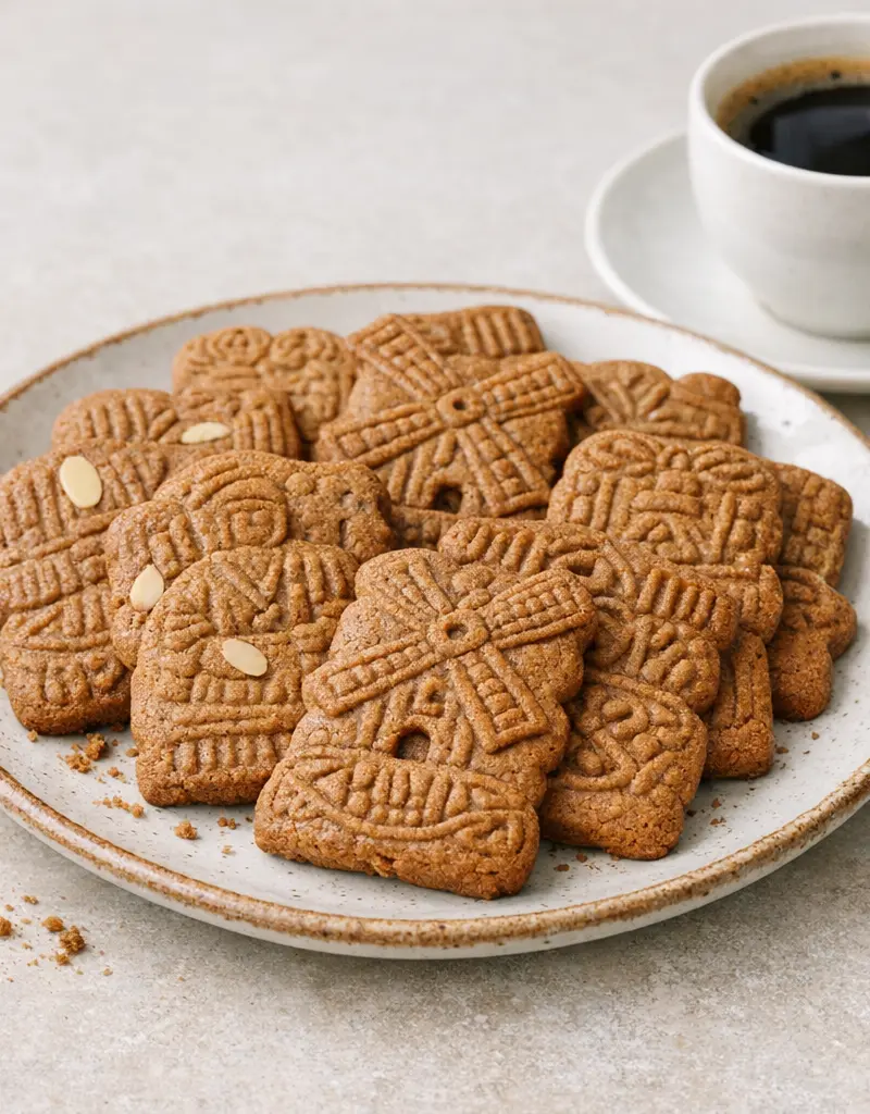 Traditional Dutch Speculaas Cookies prepared dish