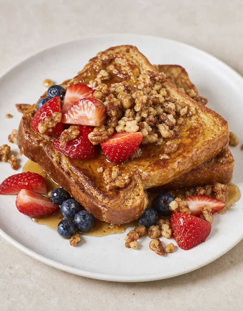 French Toast with Crunchy Topping prepared dish