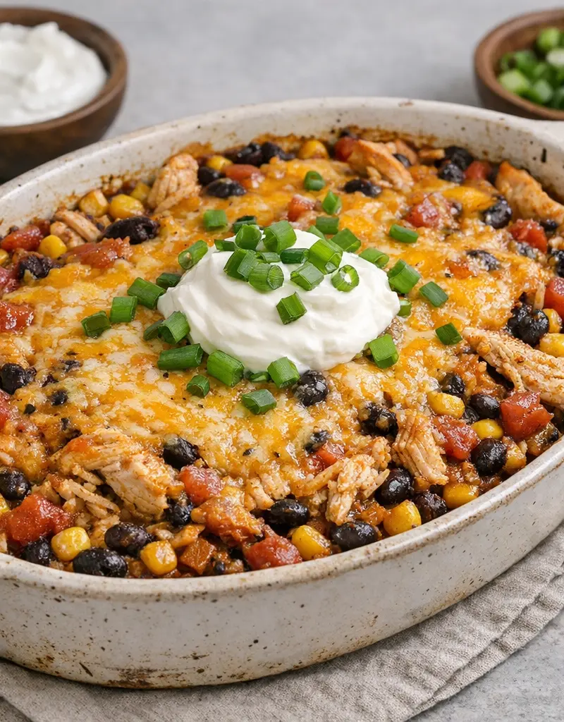 Tex-mex Chicken Casserole prepared dish