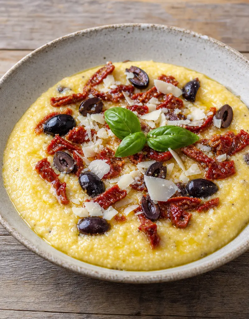 Sundried Tomato and Olive Polenta prepared dish