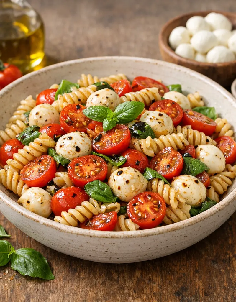 Fresh Mozzarella And Tomato Pasta Salad prepared dish