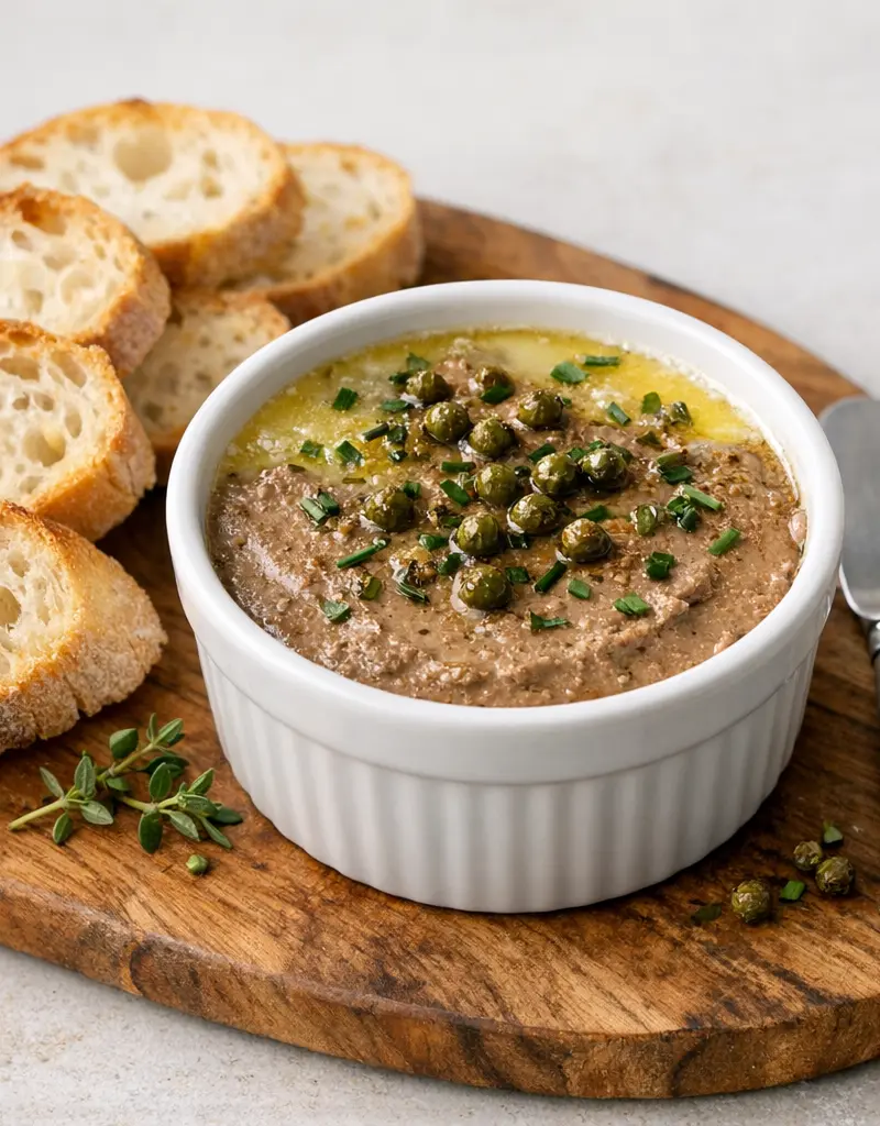 Chicken Liver Pâté With Green Peppercorns And Sherry prepared dish