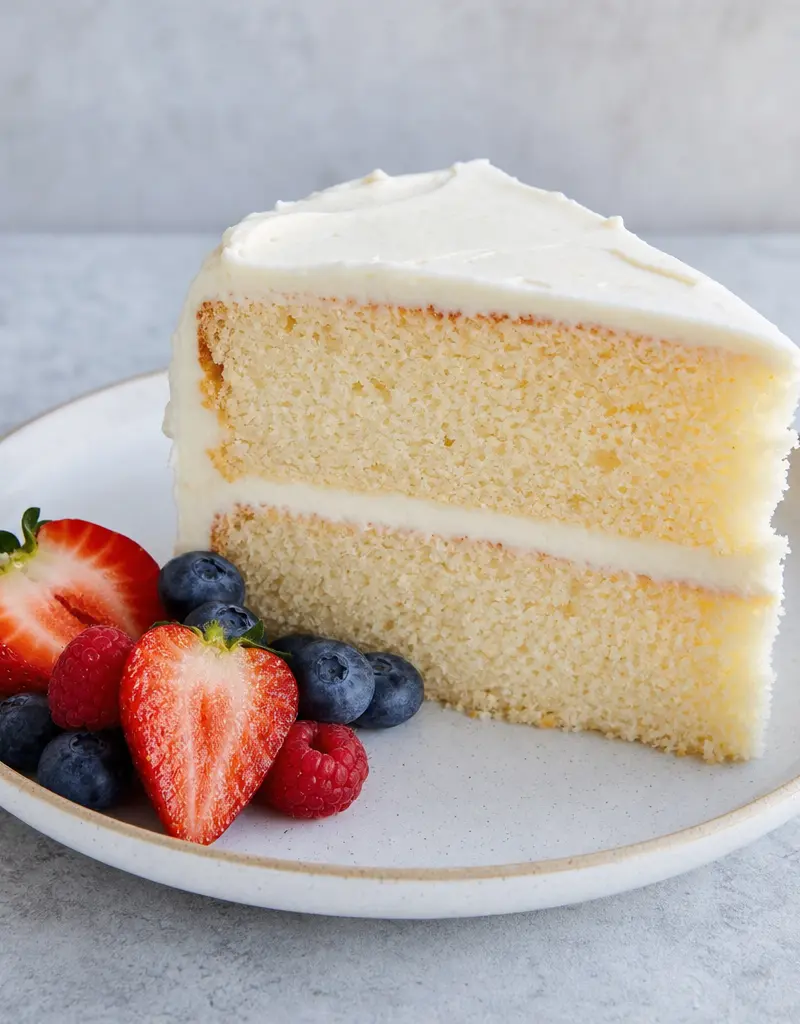Eggless Vanilla White Cake prepared dish