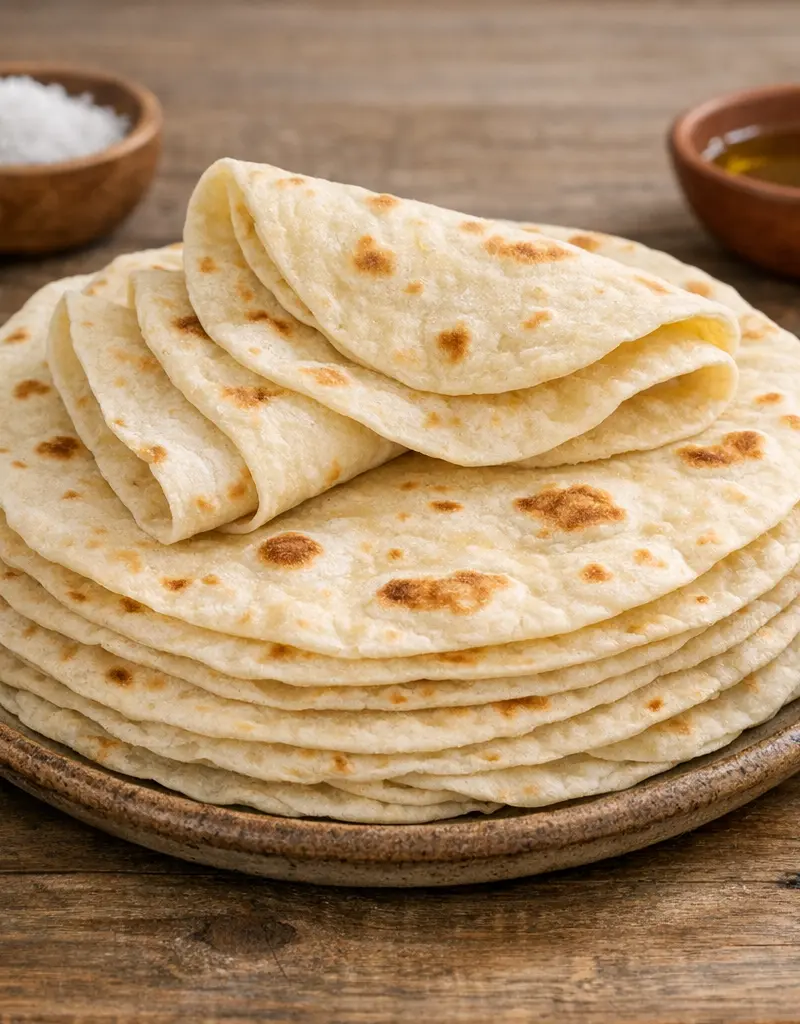 Homemade Flour Tortillas prepared dish