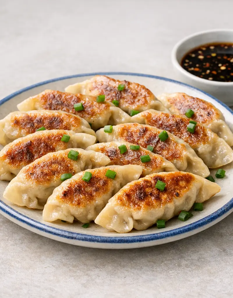 Authentic Northern Chinese Potstickers prepared dish
