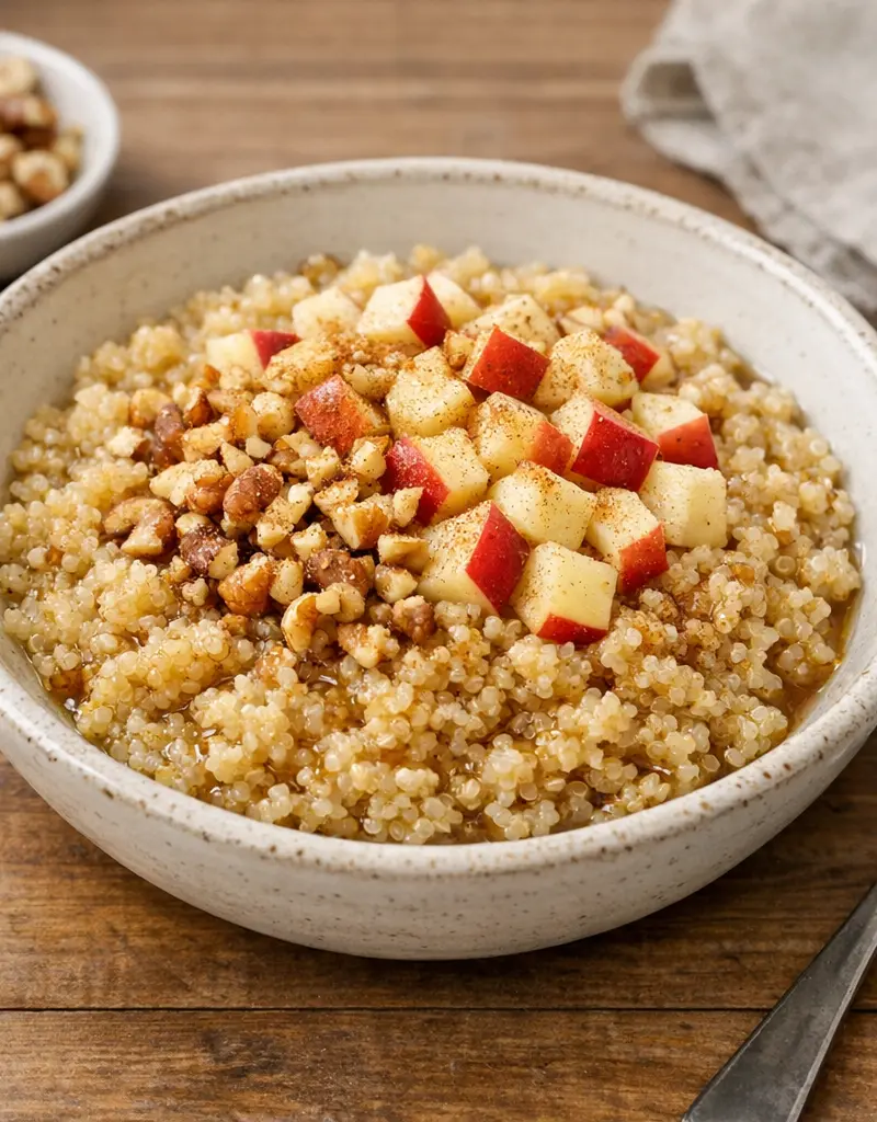 Apple Cinnamon Quinoa Breakfast Bowl prepared dish