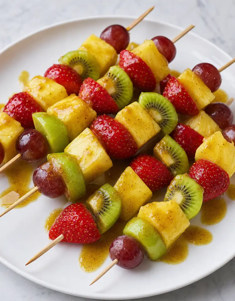 Fruit Kabobs with Curry Glaze