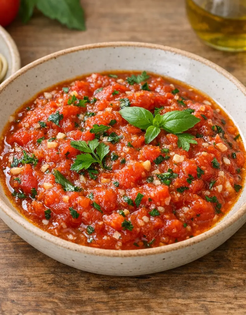 Fresh Herb Tomato Sauce prepared dish
